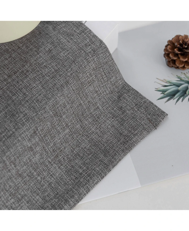 Awesome Home Faux Linen Texture Light Filtering Back Tab Curtains, Semi Sheer Farmhouse Window Curtains (2 Panels), 52"x84"