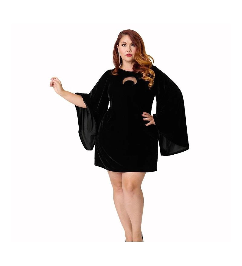 Smak Parlour Plus Angel Sleeve Downtown Scene Mini Fit & Flare Dress