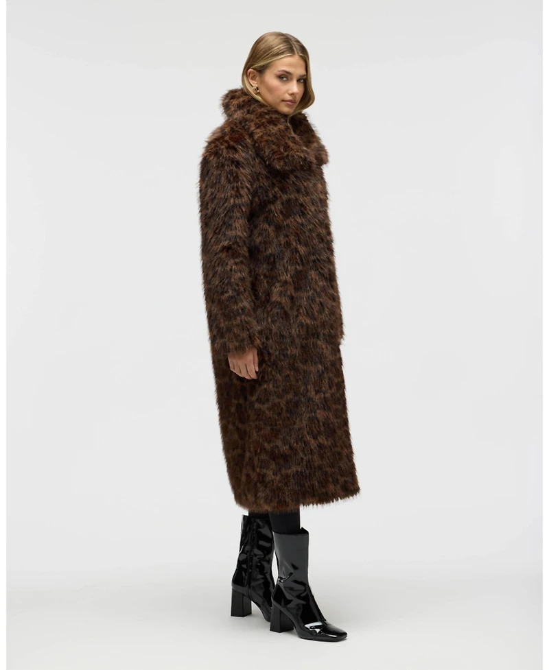 Nvlt Women's Long Hair Luxious Faux Fur Jacket
