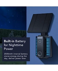 Wasserstein Universal Solar Charger with Built-in Battery for Arlo Video Battery Doorbell 2K (2nd Gen) & Wyze Wireless Duo Cam & eufy E340/C30/C31 Doo