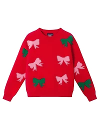 Andy & Evan Child Girls Holiday Bows Icon Sweater