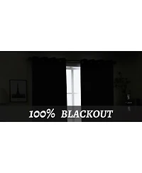 Awesome Home 100% Blackout Cotton Blend Thermal Grommet Curtains, 2 Panels
