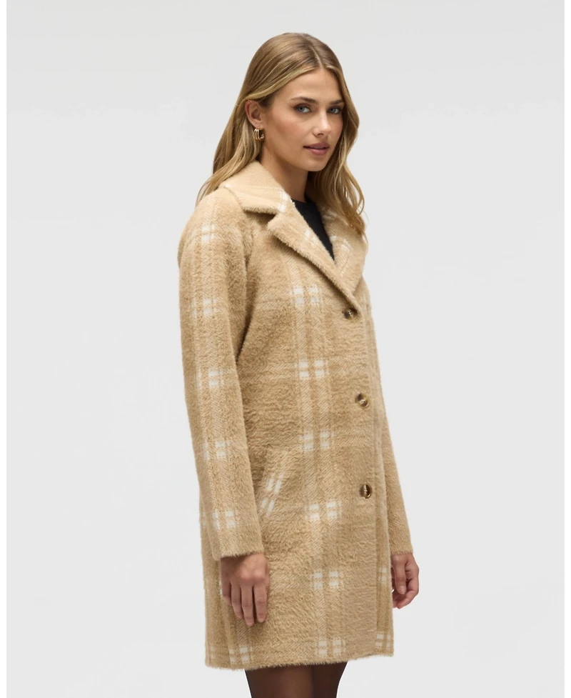 Nvlt Women's Plaid Pattern Eyelash Coatigan