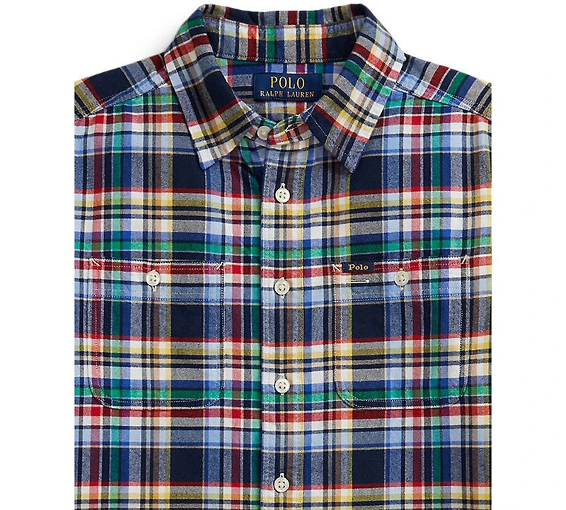Polo Ralph Lauren Big Boys Plaid Brushed Cotton Oxford Shirt