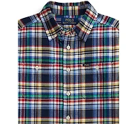 Polo Ralph Lauren Big Boys Plaid Brushed Cotton Oxford Shirt