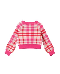 Andy & Evan Toddler/Child Girls Plaid Cardigan