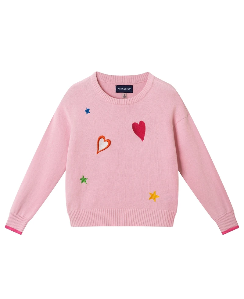 Andy & Evan Toddler Girls Toddler/Child Hearts Chenille Sweater Set