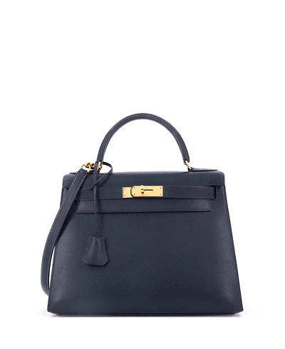 Pre-Owned Hermes Kelly Handbag Courchevel with Gold Hardware