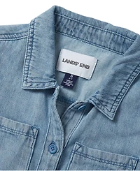 Lands' End Girls Lightweight Denim Jumpsuit