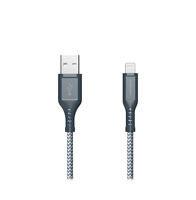 Ventev Braided Usb A to Apple Lightning High Speed 6 Foot Cable-Gray