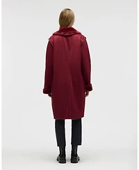 Nvlt Women's Longline Faux Shearling Coat