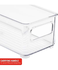 Sorbus 2 Pack Narrow Stackable Clear Storage Bins with Handles- for Kitchen Pantry, Freezer & Fridge Organization