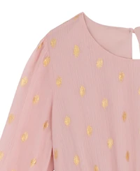 Rare Editions Big Girls Foil Dot Chiffon Dress