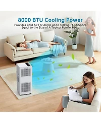 8,000 Btu Portable Air Conditioner - Compact, Efficient Cooling, Easy Portability, Ideal for Small to Medium Rooms