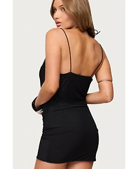 Edikted Womens Zaffia Two Piece Mesh Mini Dress