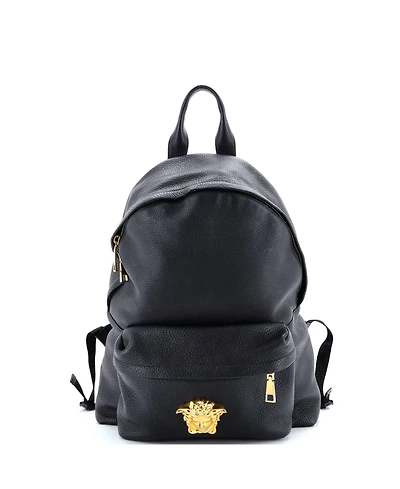 Pre-Owned Versace Large Medusa Zip Backpack Leather