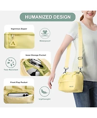 Small Gym Bag 9 inch, Mini Duffle Bag with Adjustable Strap, Lightweight Carry On Sport Bag for Women Girls (Light Yellow)
