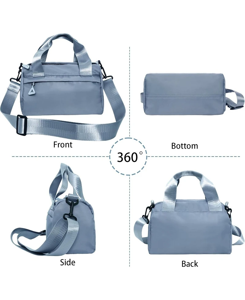 Mini Black Gym Bag Sport Bag Adjustable Small Duffle Bag Detachable Strap Gym Tote For Women Small Duffle Bag (Blue)