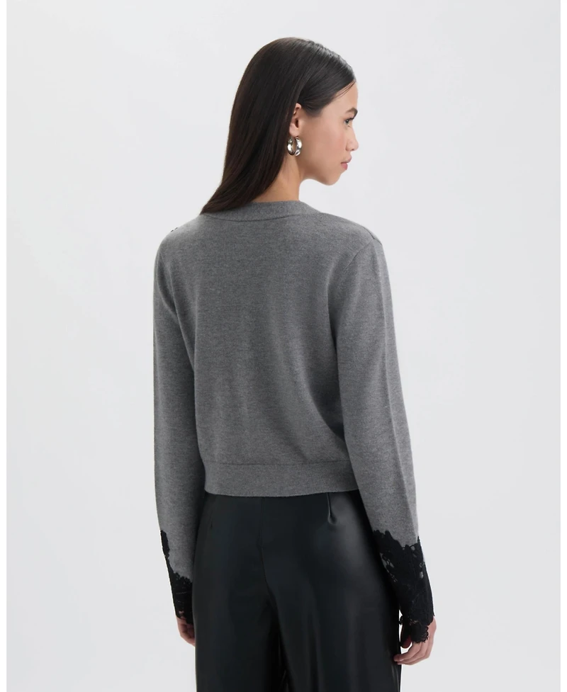Nvlt Women's Button Front Cardigan with Lace