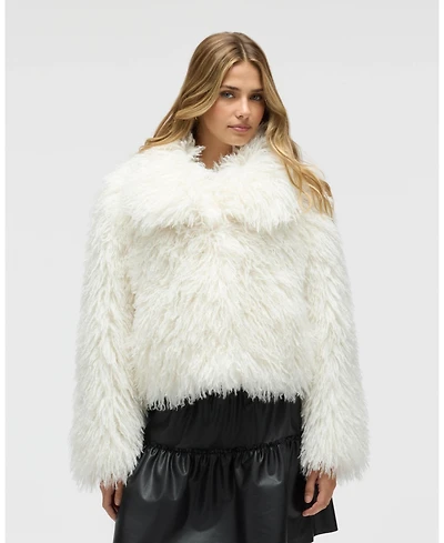 Nvlt Women's Long Hair Luxious Faux Fur Jacket