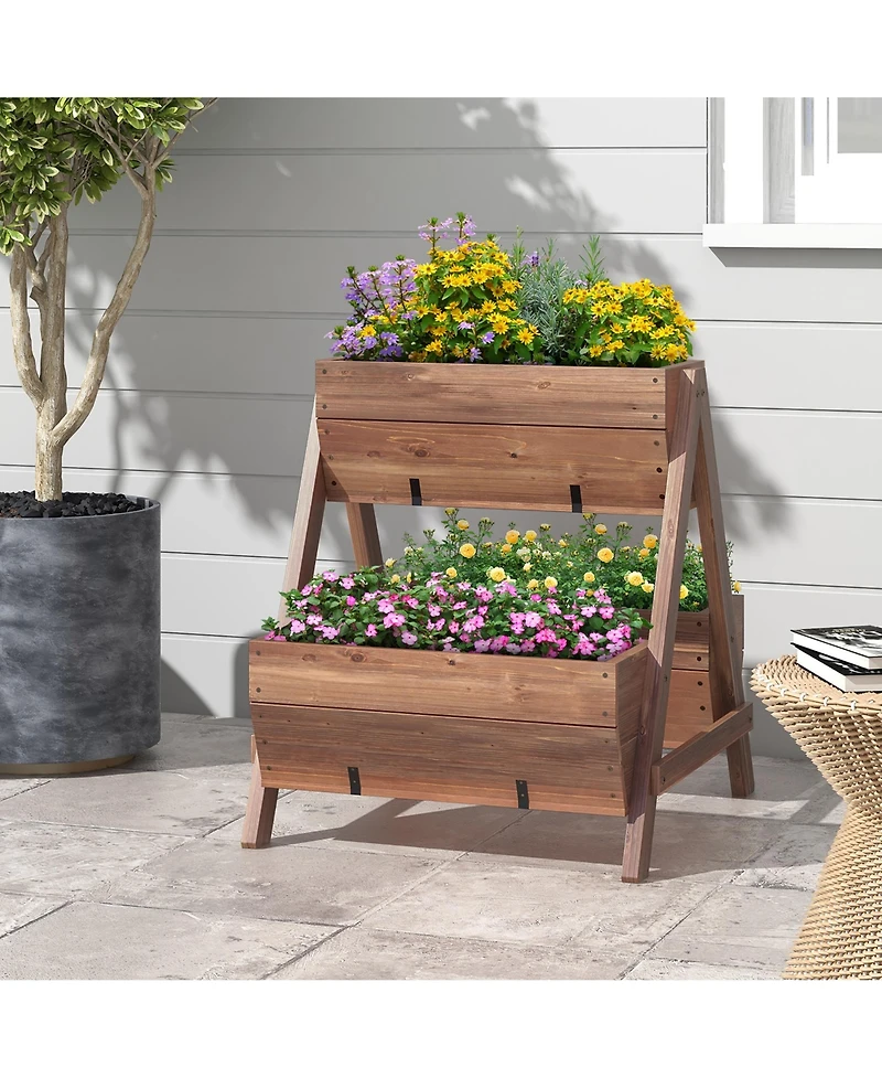 Gymax 21'' x 8'' x 8.5'' Vertical Raised Garden bed Planter Stand w/ 3 Planter Boxes