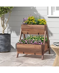 Gymax 21'' x 8'' x 8.5'' Vertical Raised Garden bed Planter Stand w/ 3 Planter Boxes