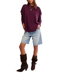 Free People Women's Latte Blues Thermal Long Sleeve Top