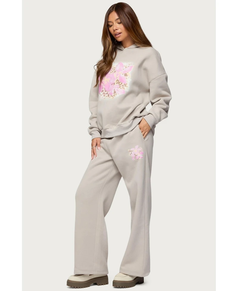 Edikted Womens Wild Petal Sweatpants