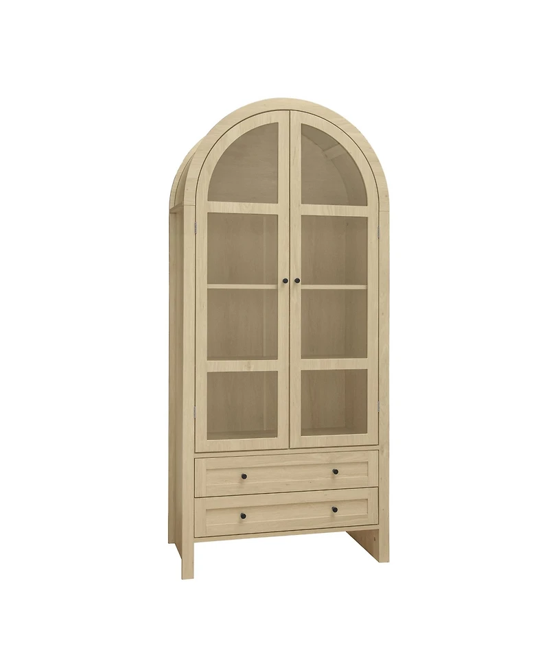 Casainc 70" Tall Arched Pantry Cabinet with Adjustable Shelves for Kitchen or Living Room