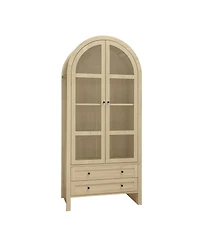 Casainc 70" Tall Arched Pantry Cabinet with Adjustable Shelves for Kitchen or Living Room