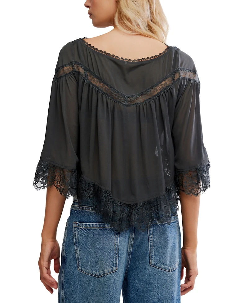 Free People Women's Bali Midnight Rain V-Neck Top