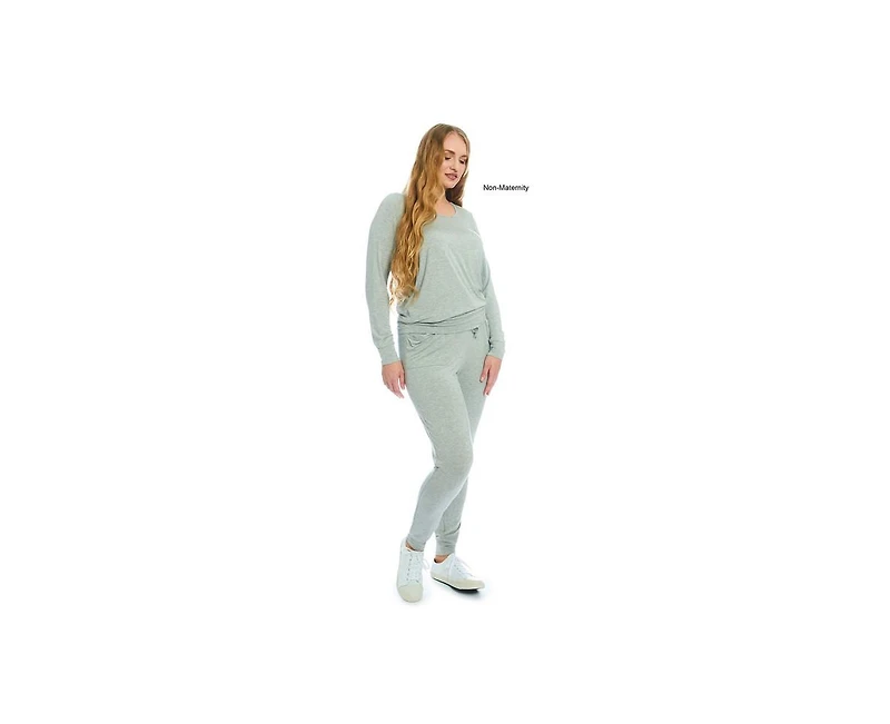 Everly Grey Maternity Whitney 2-Piece Maternity/Nursing Top & Pant Set