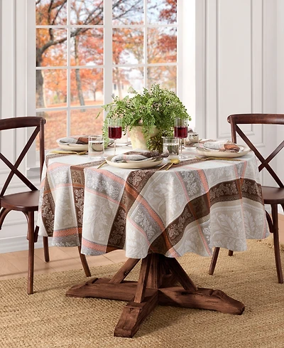 Elrene Windswept Harvest Jacquard Cotton Tablecloth