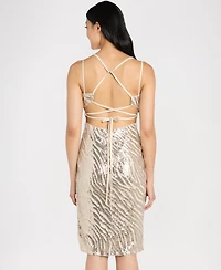 Morgan & Company Juniors' Double Strap Tie Back Dress