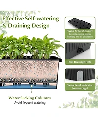 Gymax 2 Pack Garden Planters w/ Trellis Adjustable Height & Self-watering System