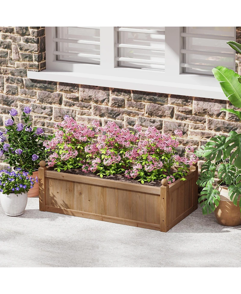 Gymax Raised Garden Bed 46'' x 24'' x 16'' Planter Box w/ 4 Drainage Holes for Patio