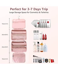 Travel Toiletry Bag,Hanging Toiletry Bags for Traveling Women, Water-resistant Makeup Cosmetic Bag Travel Organizer for Accessories, Shampoo, Full-siz