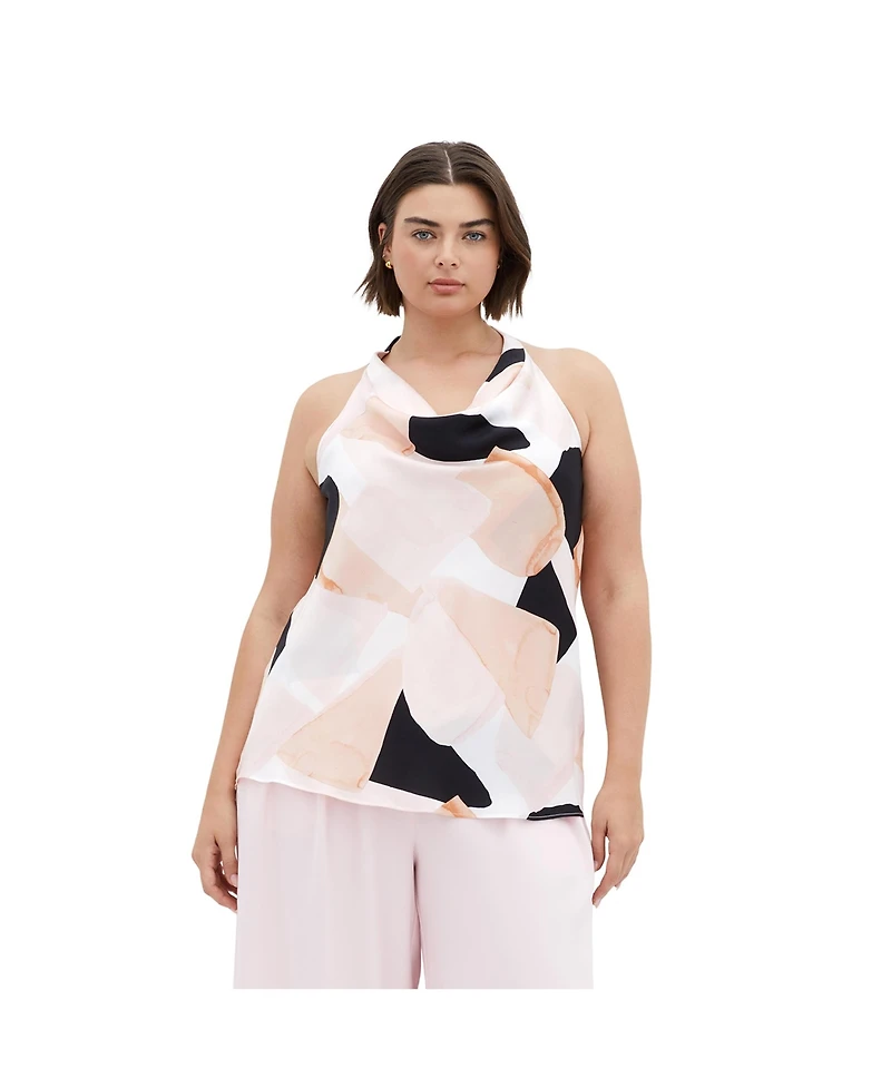 City Chic Women's Chloe Cowl Neck Print Top