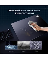 Ipason Xx-Large Tempered Glass Gaming Mouse Pad - Ultra-Smooth Surface for Precision Control, Anti-Slip Base, Scratch Resistant (19.6x15.7")