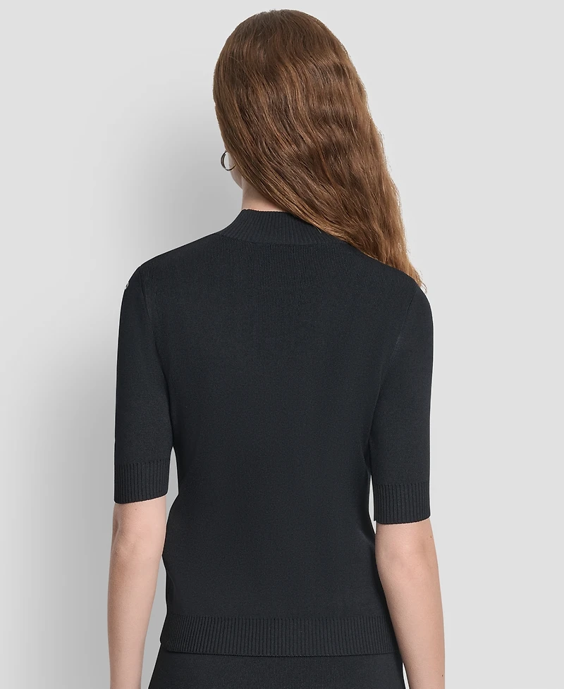 Dkny Women's Grommet Mock Neck Sweater