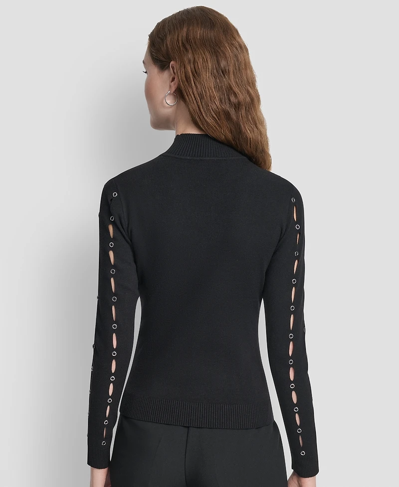 Dkny Women's Grommet Long Sleeves Sweater