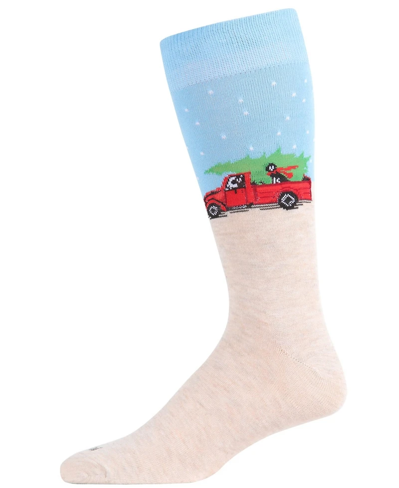 MeMoi Men's Holiday Pup Pick Up Crew Socks