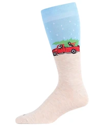 MeMoi Men's Holiday Pup Pick Up Crew Socks