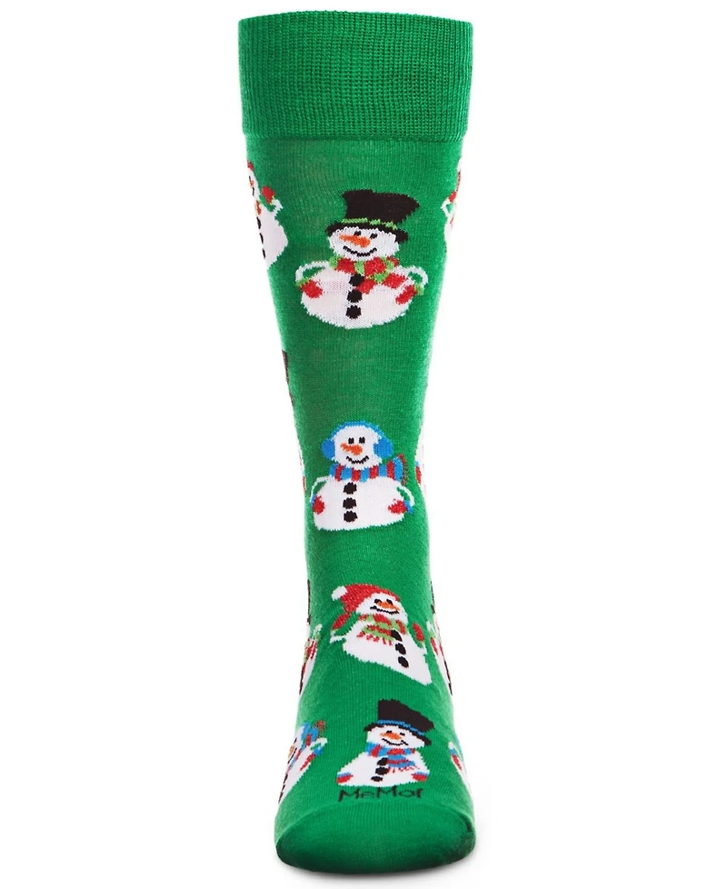 MeMoi Men's Snowmen Holiday Crew Socks