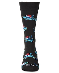 MeMoi Men's Santa Shark Crew Socks