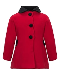 S Rothschild & Co Baby Girls Scallop Edge Velvet Trim Jacket