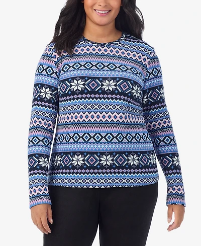 Cuddl Duds Plus Fleecewear Crew Neck Top