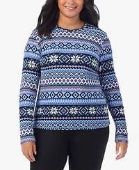 Cuddl Duds Plus Fleecewear Crew Neck Top