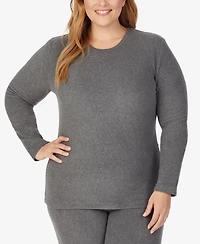 Cuddl Duds Plus Size Fleecewear Crew Neck Top