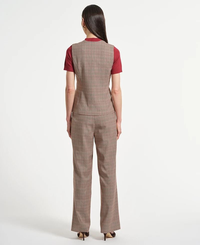 Isaac Mizrahi Women's Plaid Sleeveless Vest